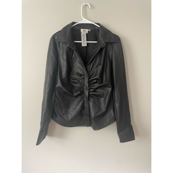 Riley Vegan Leather Ruchblack Size Large Jacket NEW ENAZ - Picture 1 of 5